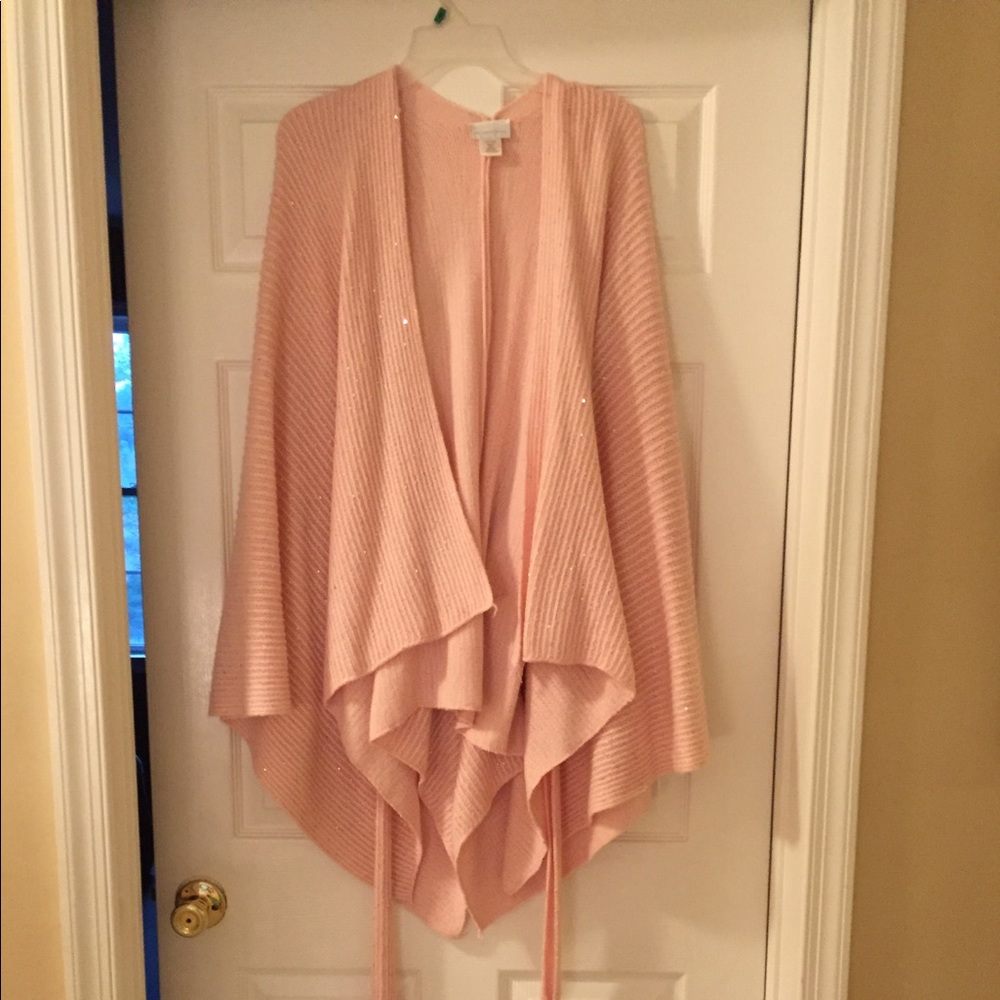 Pink tie on poncho forever 21